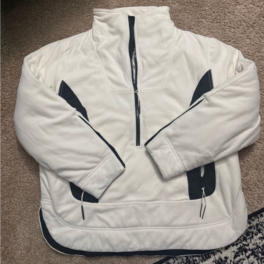 FP Movement by Free People White and Black Quarter-Zip Pullover